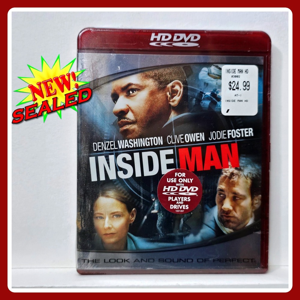 Inside Man HD DVD Denzel Washington‎ Spike Lee New Sealed Thriller Movie